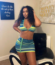 Load image into Gallery viewer, Striped print skirt set
