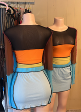 Load image into Gallery viewer, Colorful Long Sleeve Mesh Skirt Set
