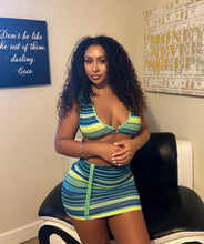 Load image into Gallery viewer, Striped print skirt set

