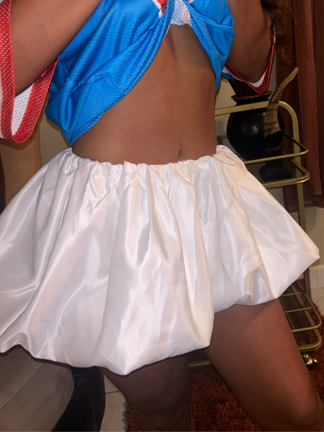 White Silky Puffy “Skirt”