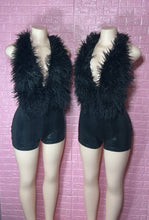 Load image into Gallery viewer, Black Fur Backless “Romper”
